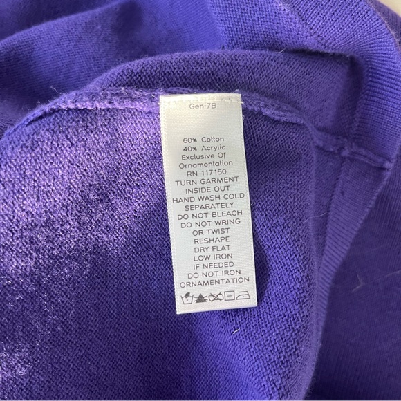 Quacker Factory Purple Rhinestone Cardigan M - Picture 5 of 5